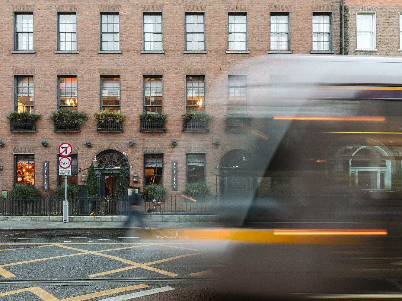 a train going in front of The Dean Dublin