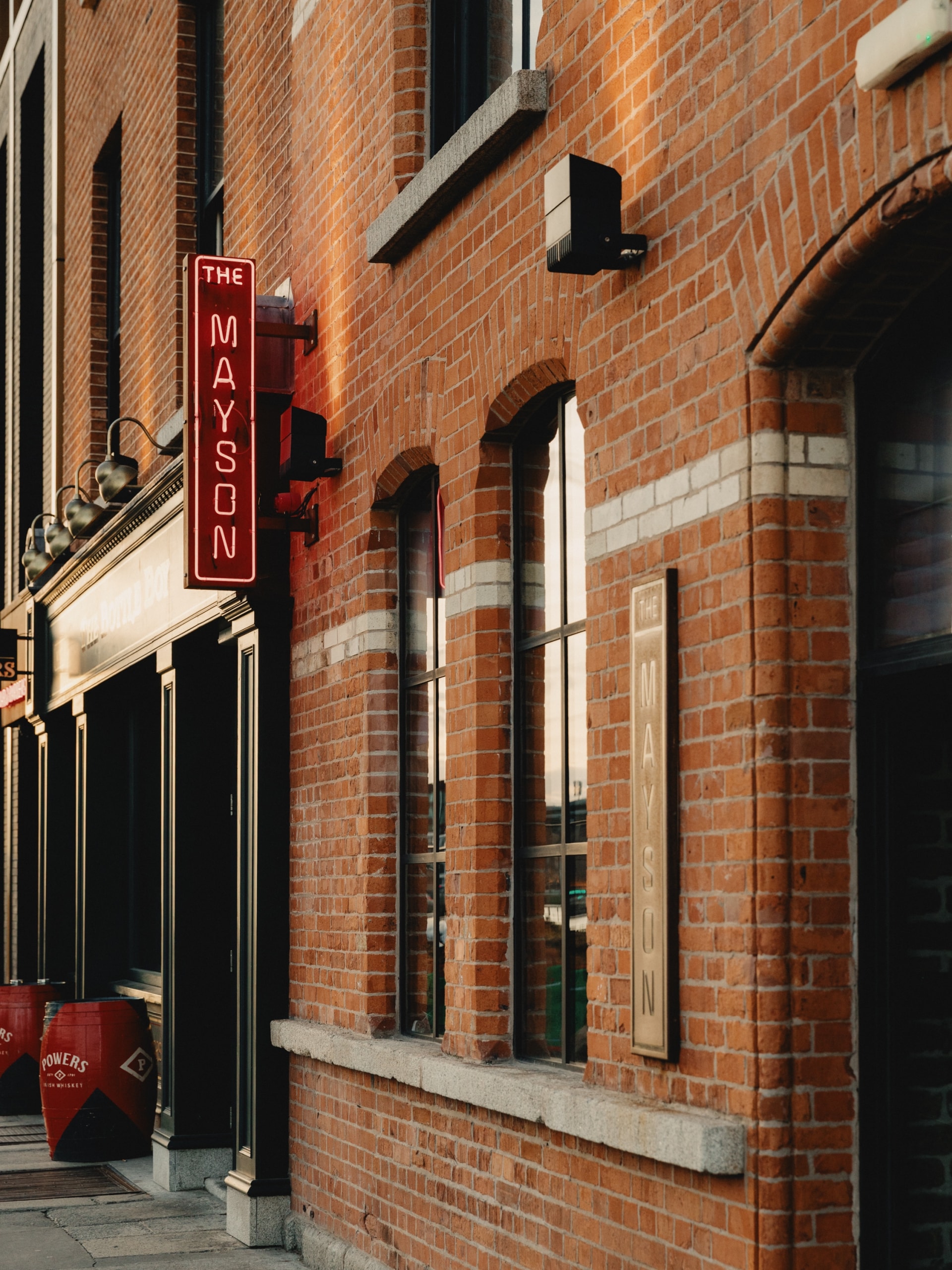 The Mayson sign from the street